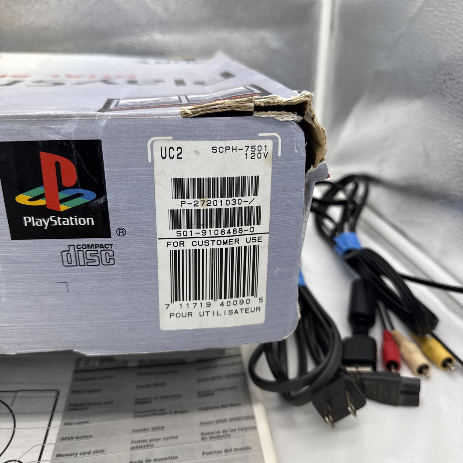 Sony PlayStation 1 Video Game Console – With controller – Box Included – Gray