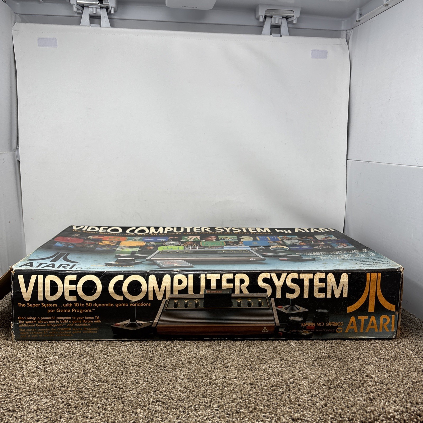 Atari 2600 Heavy Sixer Console In Box Chess Piece Box Tested Works Bundle