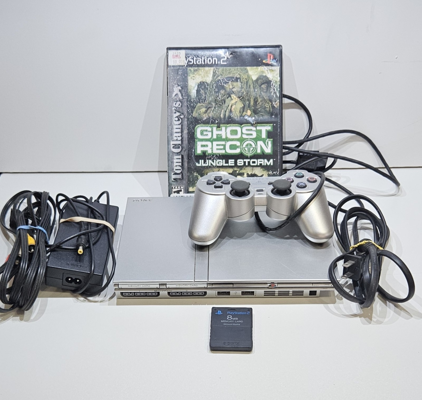 Sony PlayStation 2 – Slim Silver Console Bundle w/ Game Controller – Tested -PS2