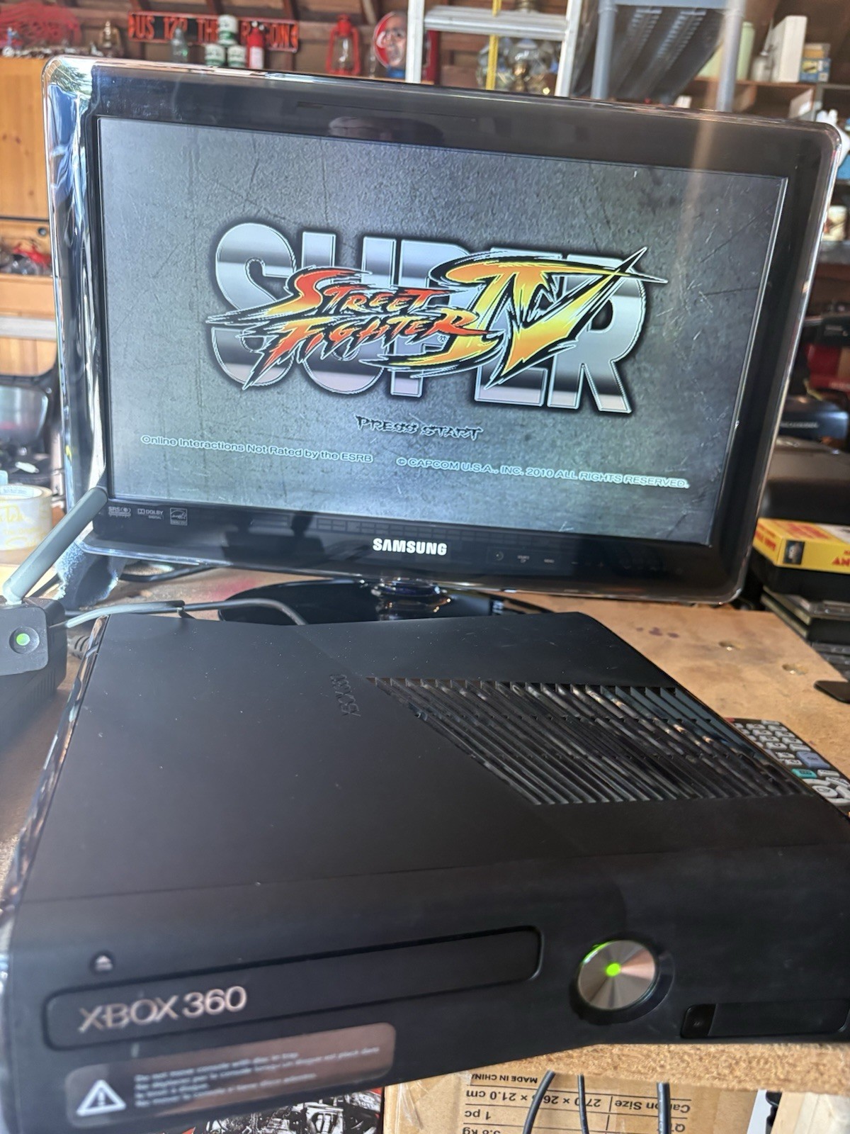 Microsoft Xbox 360 S Slim Black Console Model 1439 Tested Working -No Controller