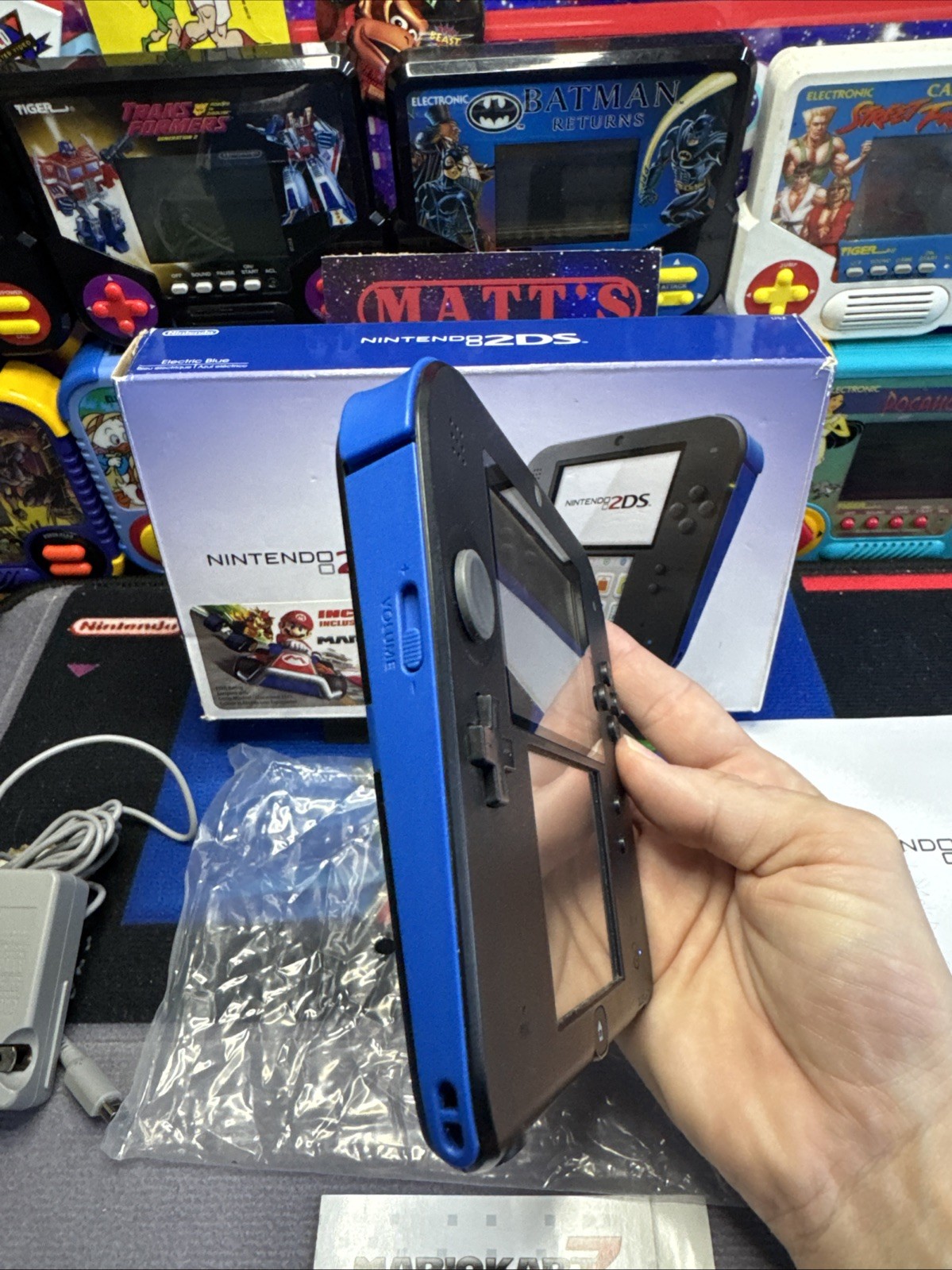 Electric Blue 2DS: Complete With Mario Kart Code Not Used, Matching Serials