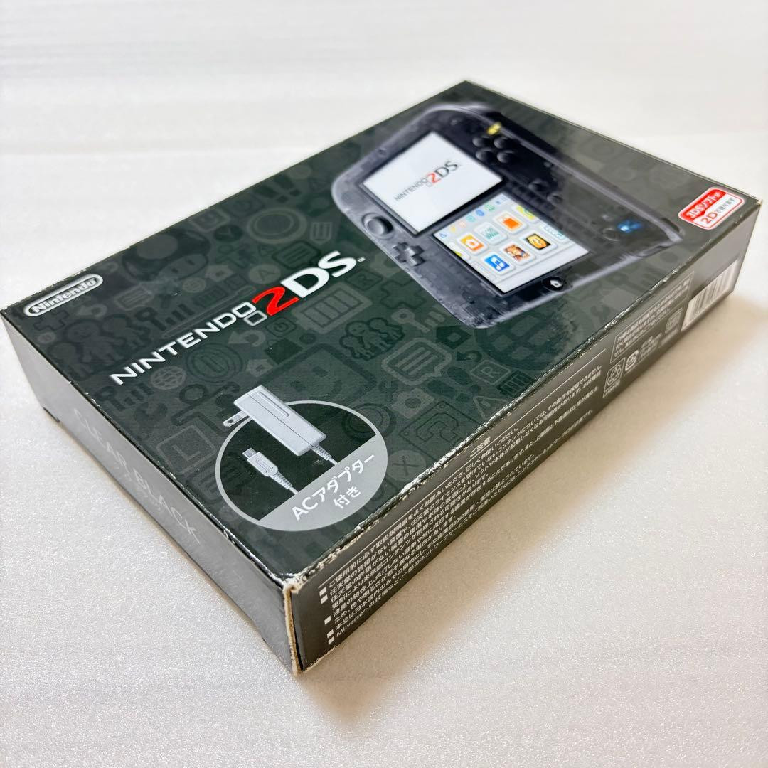 Nintendo 2DS Clear Black Handheld Console Box Charger 4GB Japan Version
