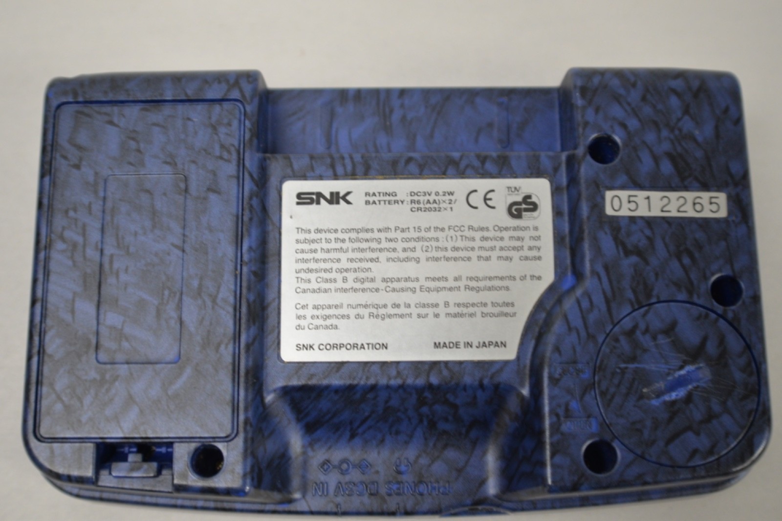 NeoGeo Pocket Color Launch Edition Blue Handheld System CIB