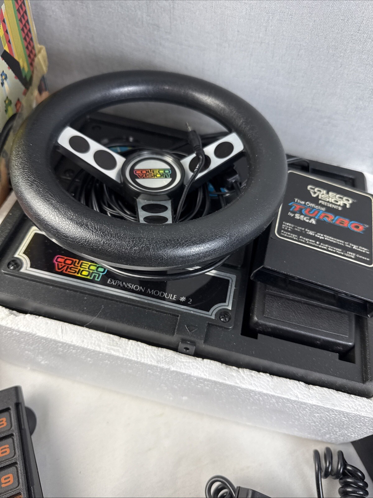 Coleco ColecoVision Console Plus Steering Wheel + Turbo Untested PlusOther Items