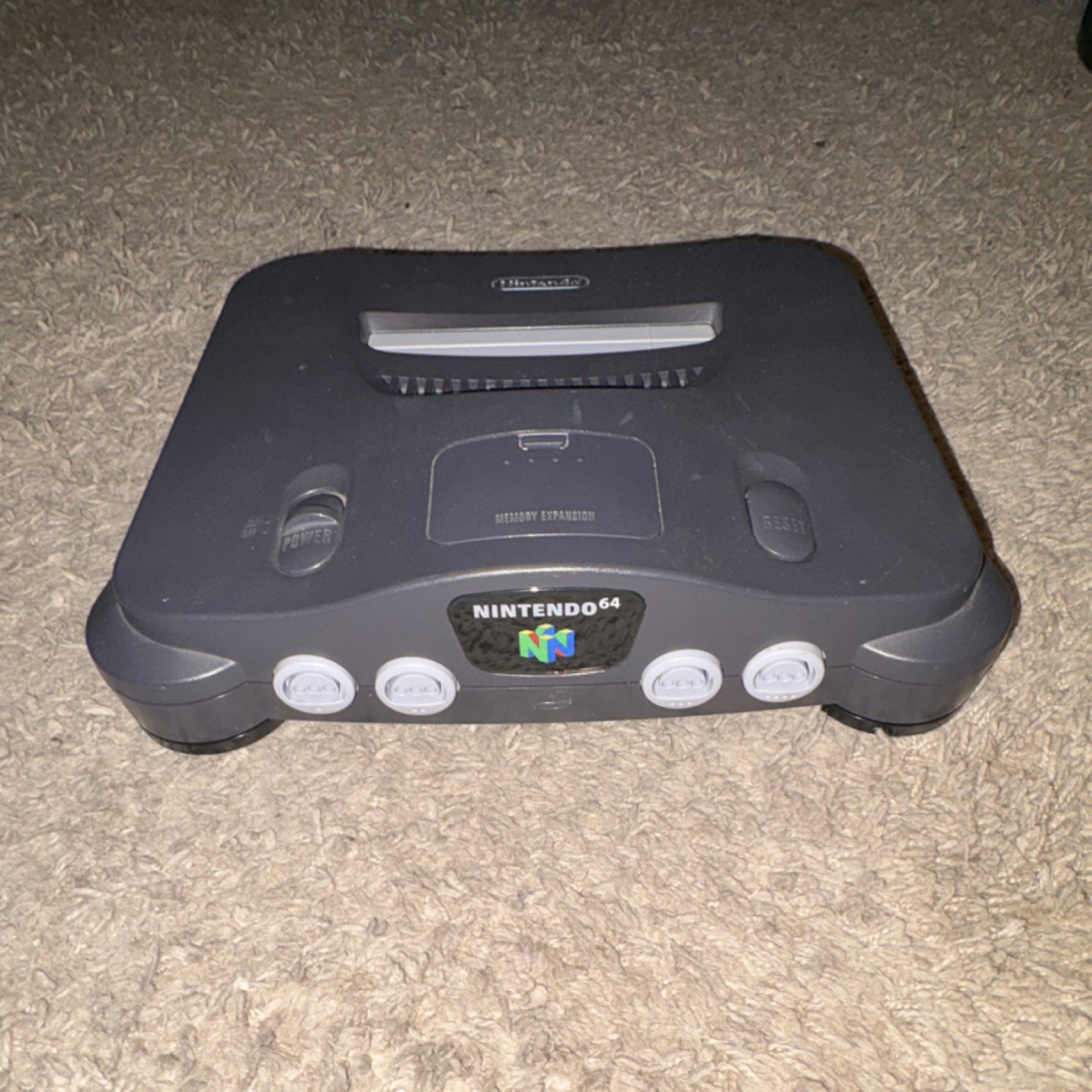 Nintendo 64 Gray Console NUS with Two Controllers, Memory Expansion, RCA Cables