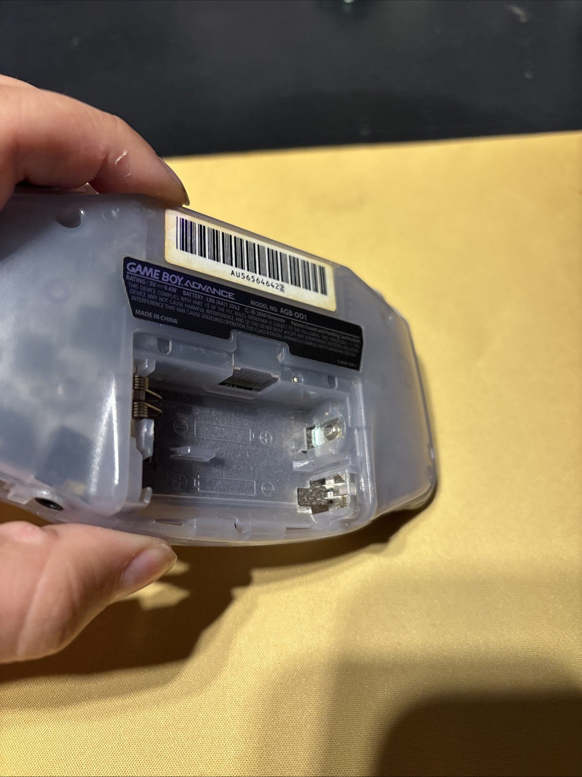 Nintendo Gameboy Advance Glacier Blue Tested Works With 1 Game No Battery Cover