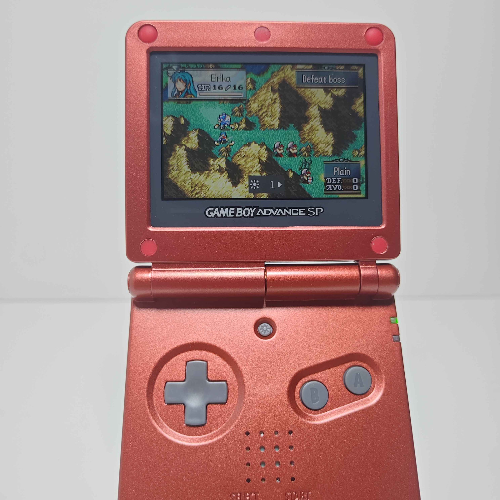 Nintendo Game Boy Advance SP – Flame Red AGS-101 V2 IPS Backlit Mod Ruby Red