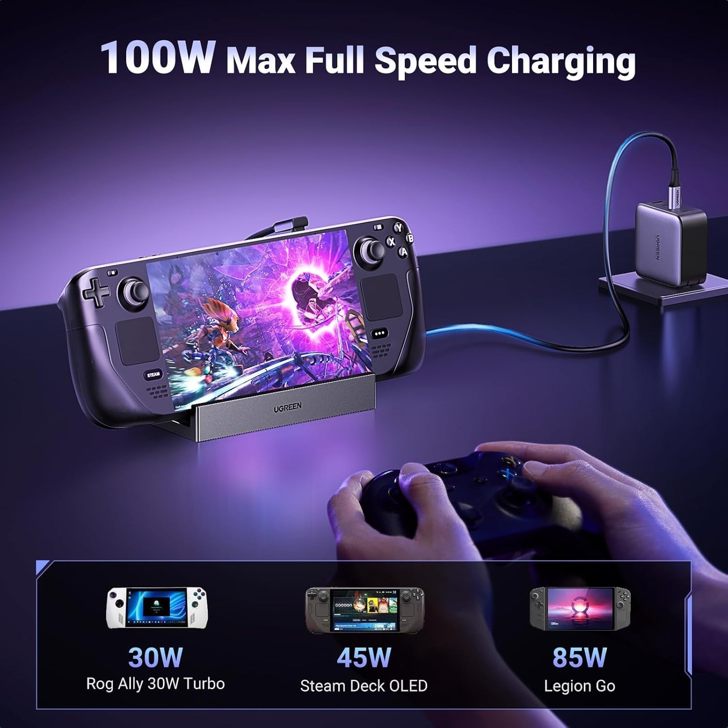 USB C Docking Station 9-in-1 HDMI Ethernet 4K@60Hz USB 3.2 PD 100W for Gaming