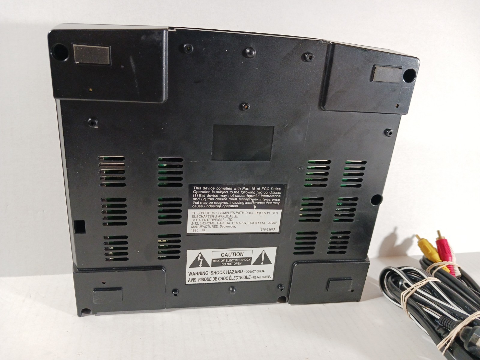 SEGA Saturn Black Console With Controller Tested With Cords Official Controller