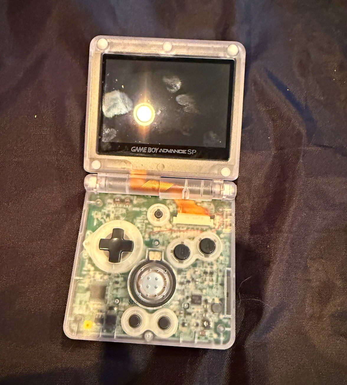 Nintendo Game Boy Advance SP with new buttons shell battery and screen mod