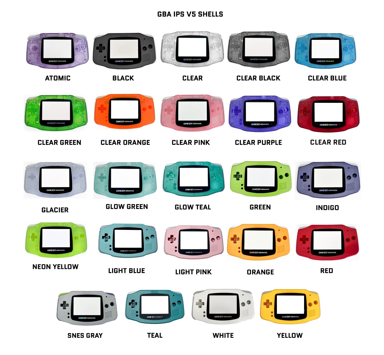 Game Boy Advance GBA Backlit IPS LCD UPGRADE – Send in Service – Pick A Color!