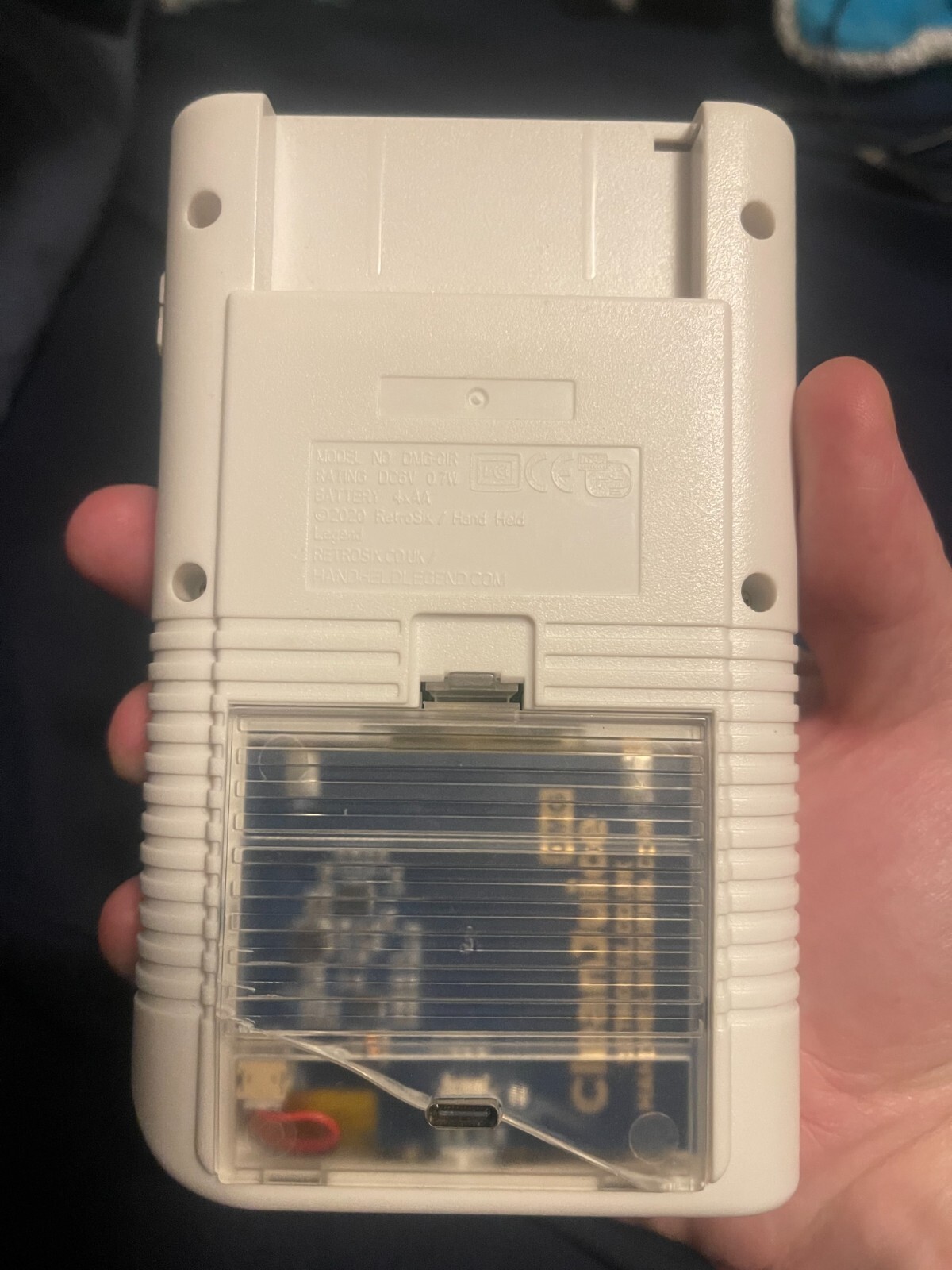Custom Mega Man Print Nintendo Gameboy with charging cable and 6 games included