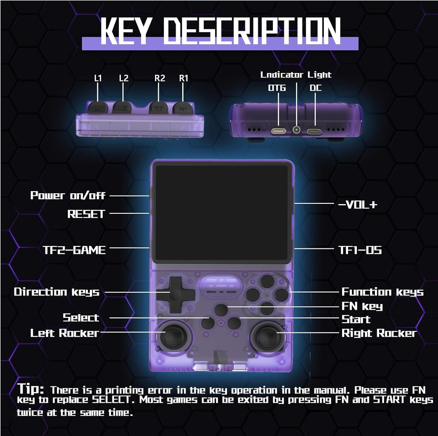 【30000 in 1】 R40S PRO Handheld Game Console 3.5 Inch IPS Screen Mini Retro Conso