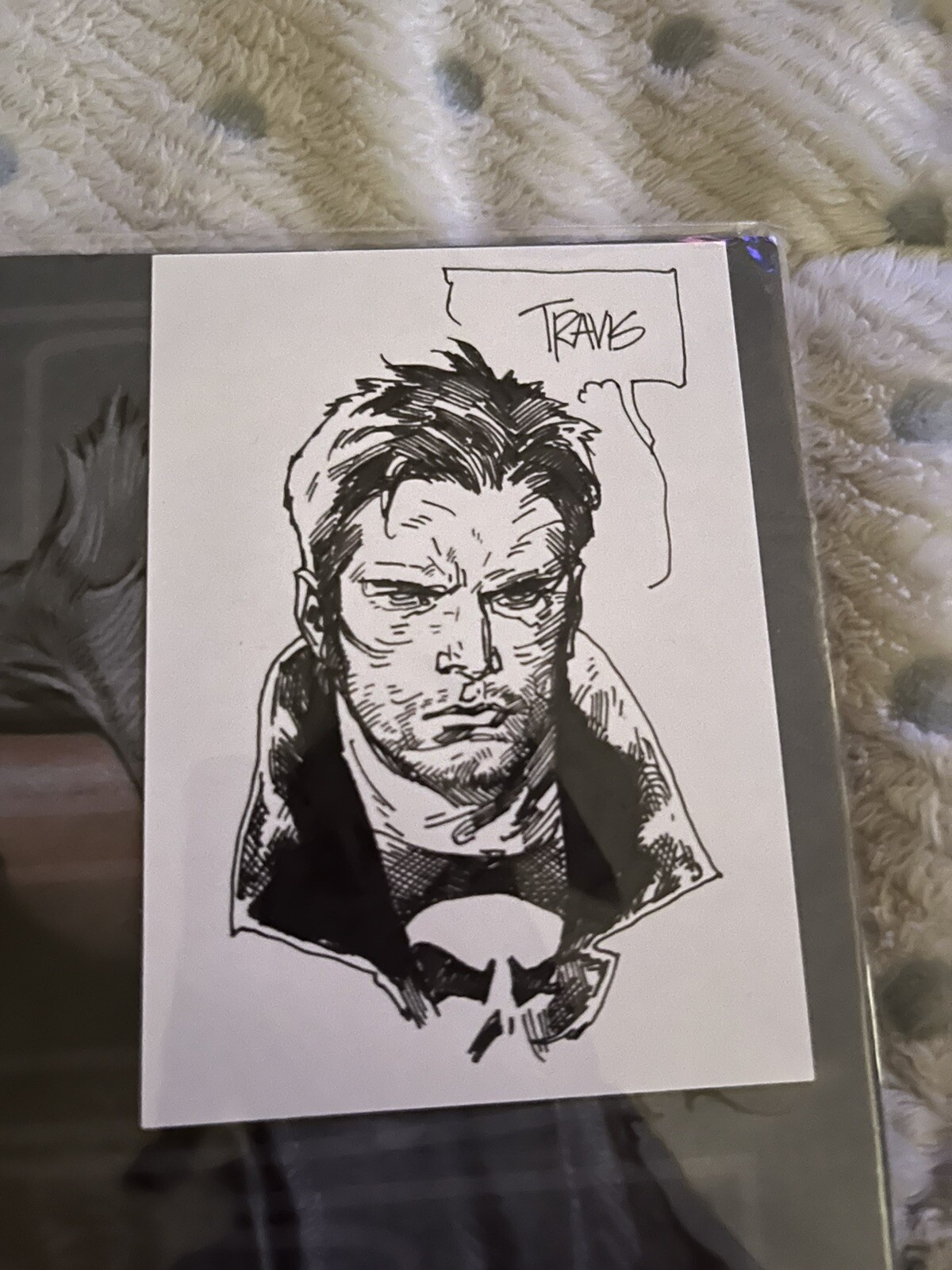 Travis Charest Marvel The Punisher Sketchcard + Sketchbook 2014 Original Art ink