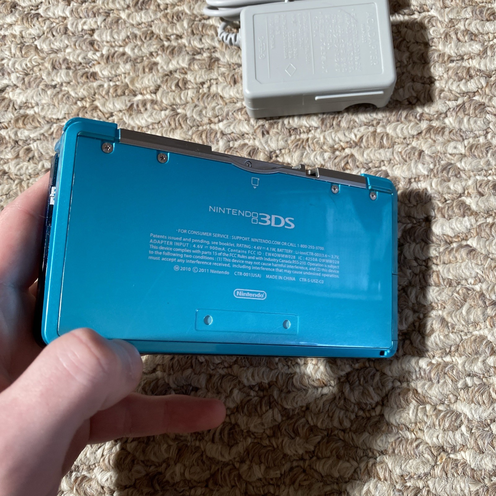 Nintendo 3DS Aqua Blue Handheld Handheld Console System CTR-001 Tested USA