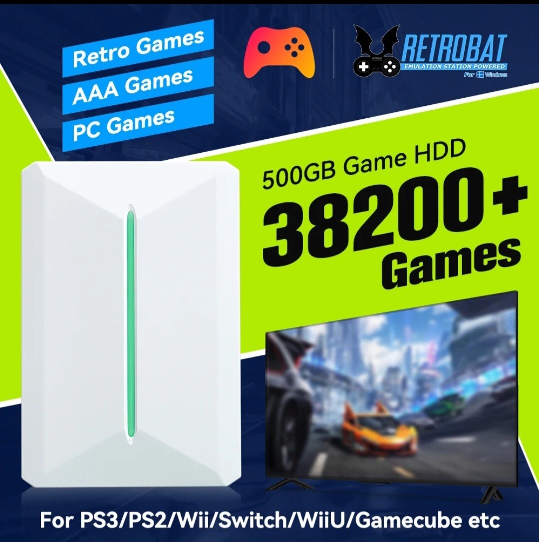 Game Console Hdd 500GB, Plug and Play Video Game Console with Built in