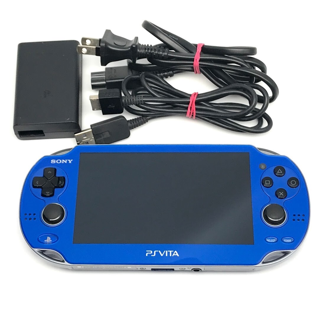 SONY PS Vita PCH-1000 Sapphire Blue Wi-Fi OLED FW:3.65 w/ Charger “Mint”