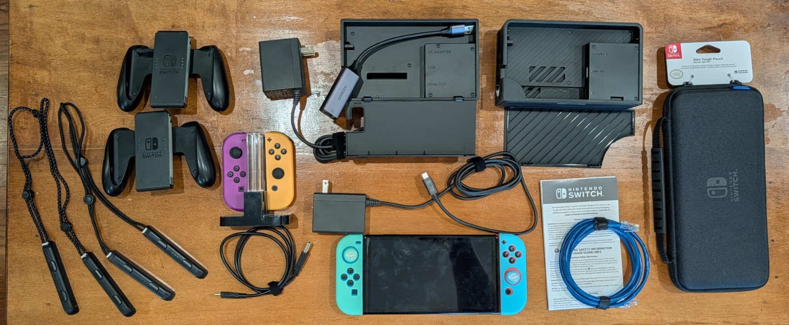 Nintendo Switch OLED Console Bundle – 2 Docks, Extra Joy-Cons, Minecraft, Case