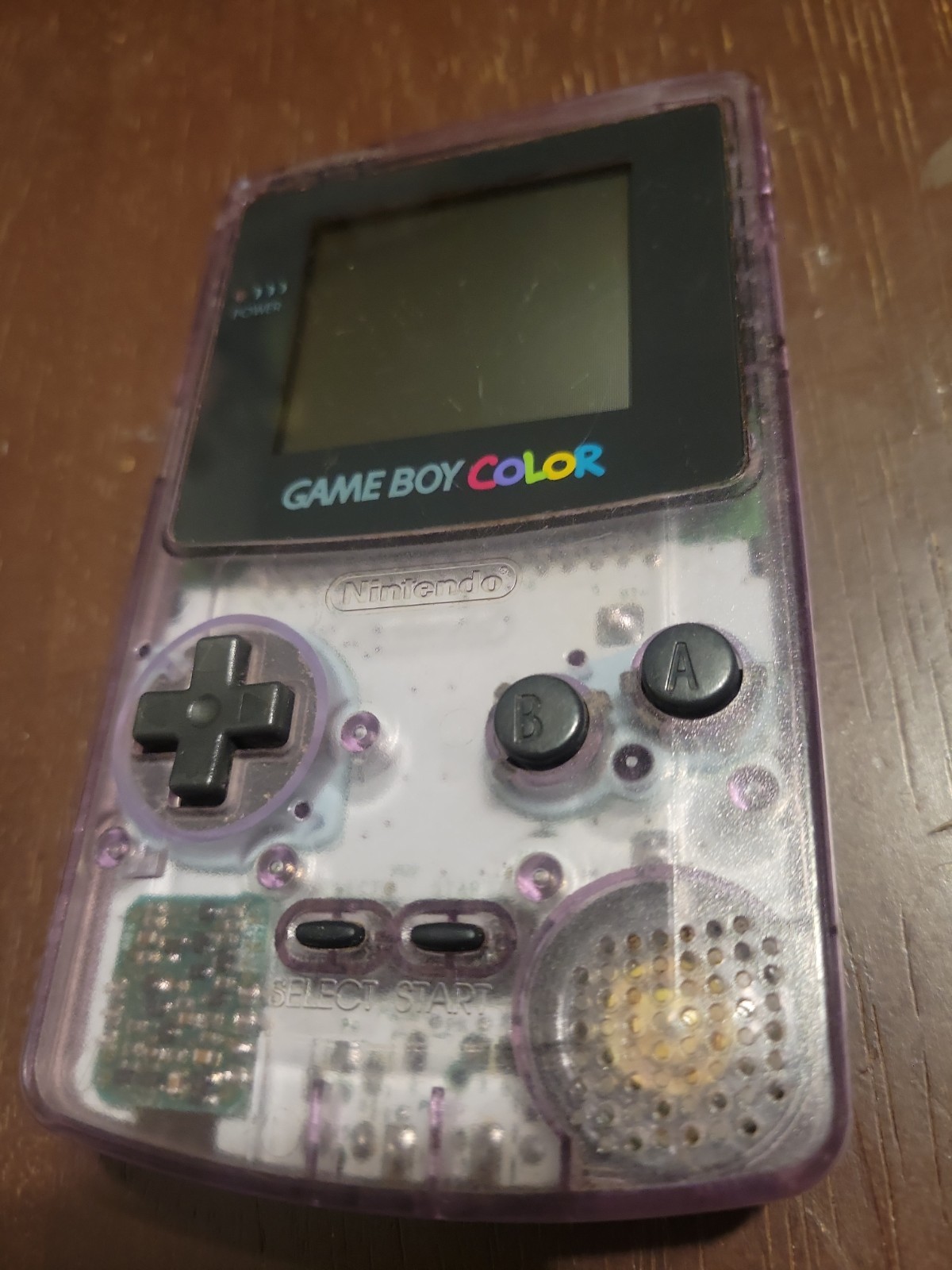 Nintendo Game Boy Color CGB-001 Clear Purple, GOOD, BUNDLE W/TETRIS, SEE PICS