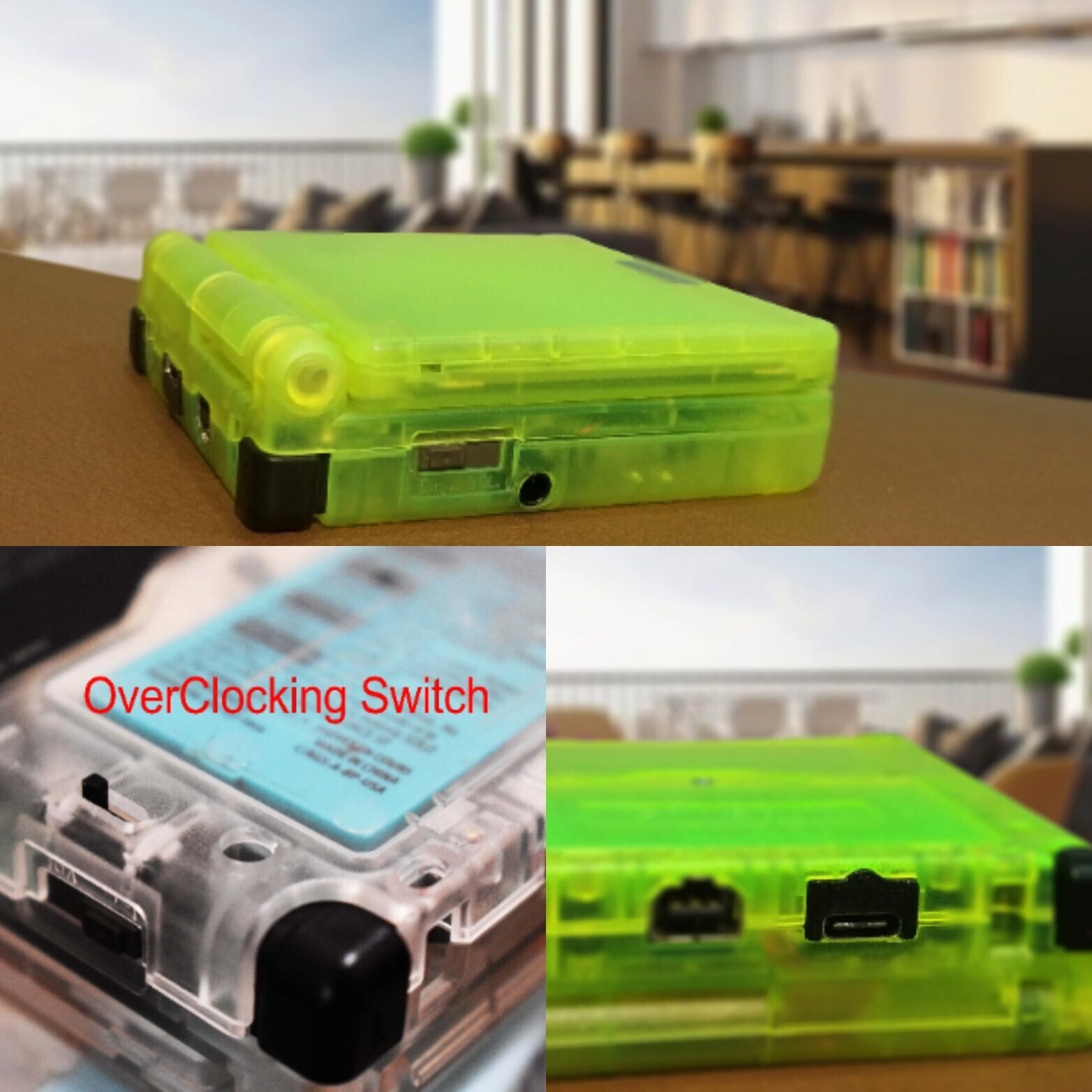 Backlit IPS LCD GBAsp Mod Nintendo Gameboy Advance SP Ocean Blue