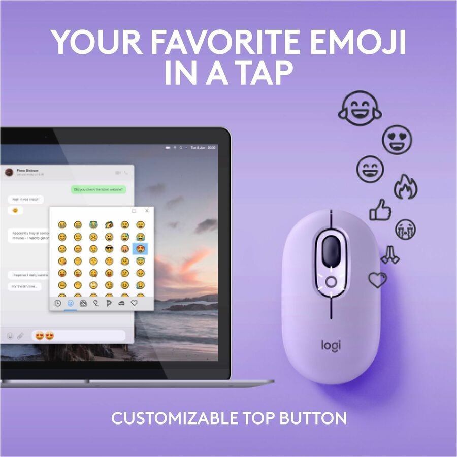 Logitech POP Cosmos Wireless Mouse Bluetooth SilentTouch Emoji