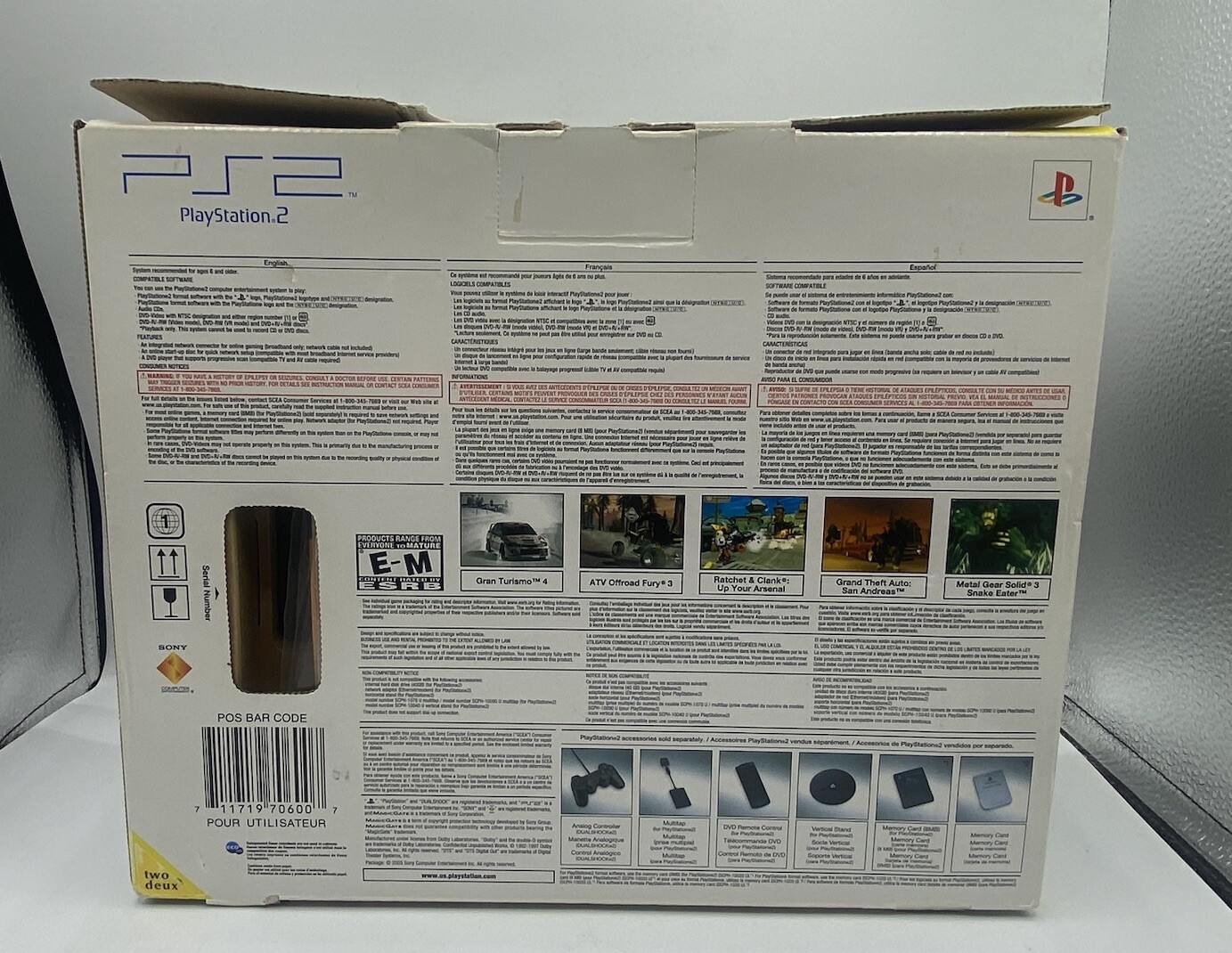 Sony PS2 Slim Charcoal Black Console SCPH-70001 Complete Box CIB With Manuals