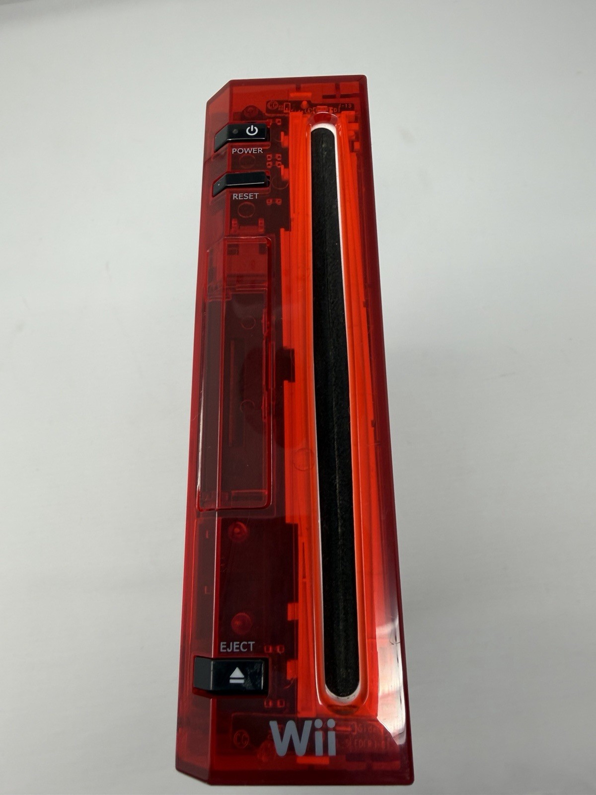 Custom Transparent Red w/ Black Buttons Nintendo Wii Console Only Tested System
