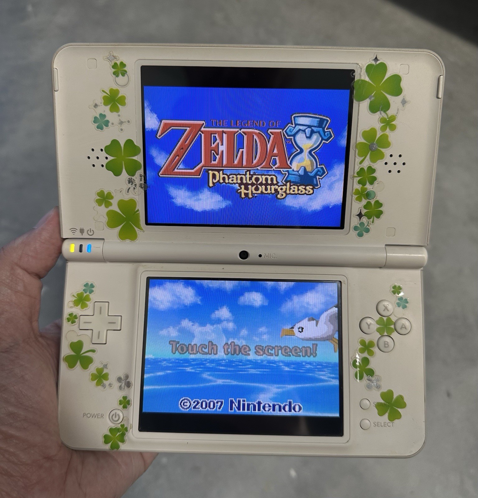 Nintendo DSi LL Natural White “Lucky Clover Edition” Tested + Charger
