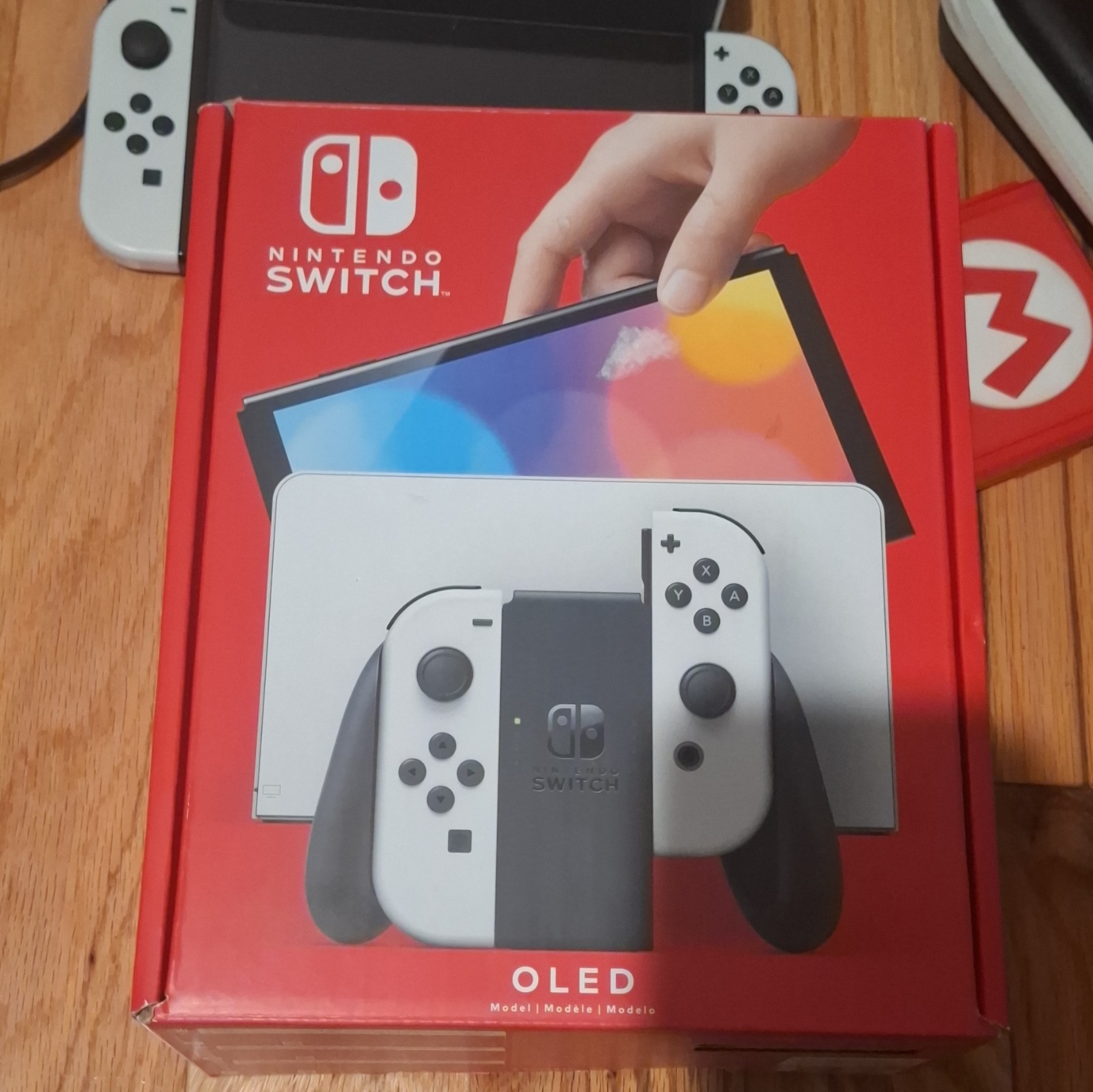 Nintendo Switch OLED Model White Console w/ Dock Carrying Case & 3 Games