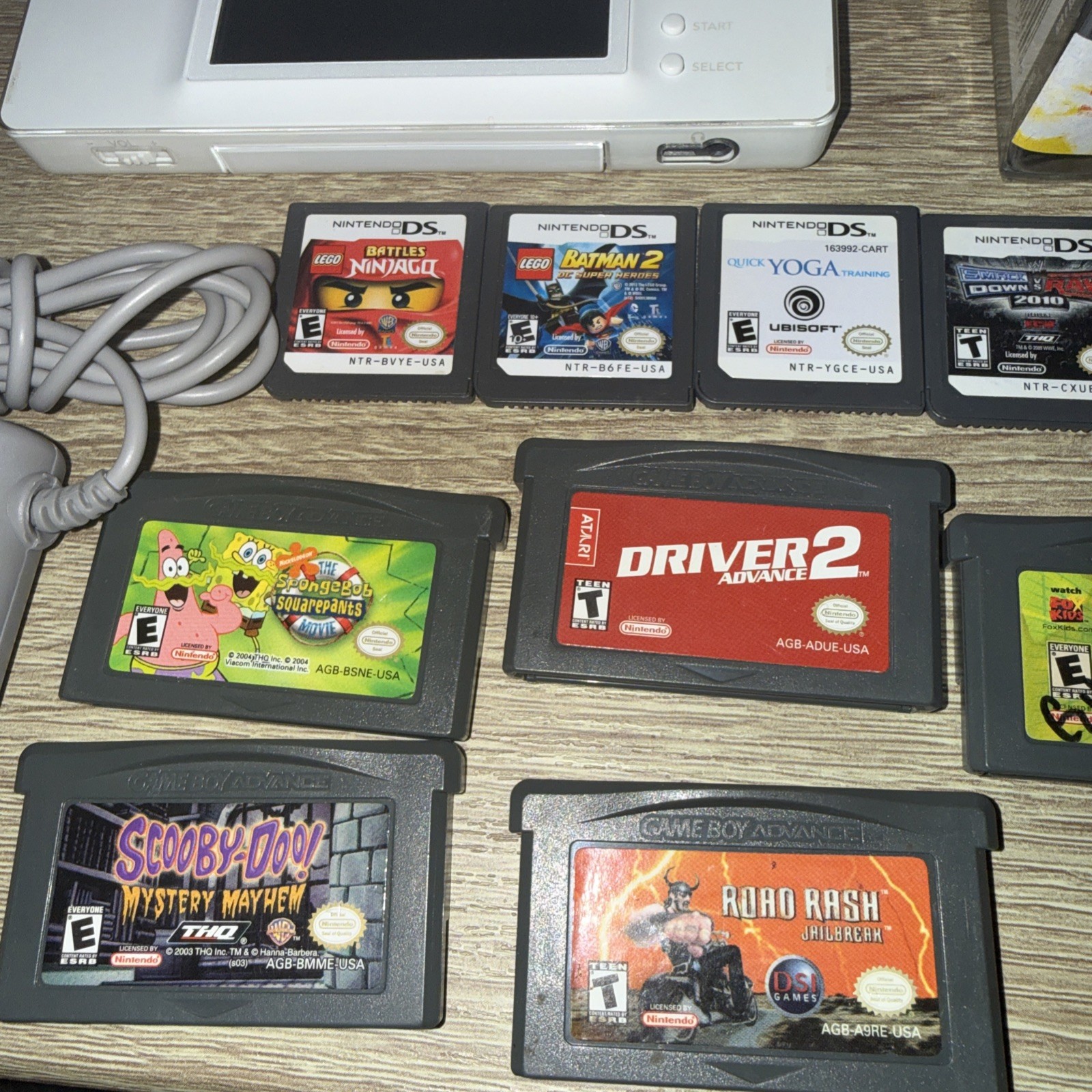 Nintendo DS Lite Polar White Handheld Console System USG-001 With Games*^*^