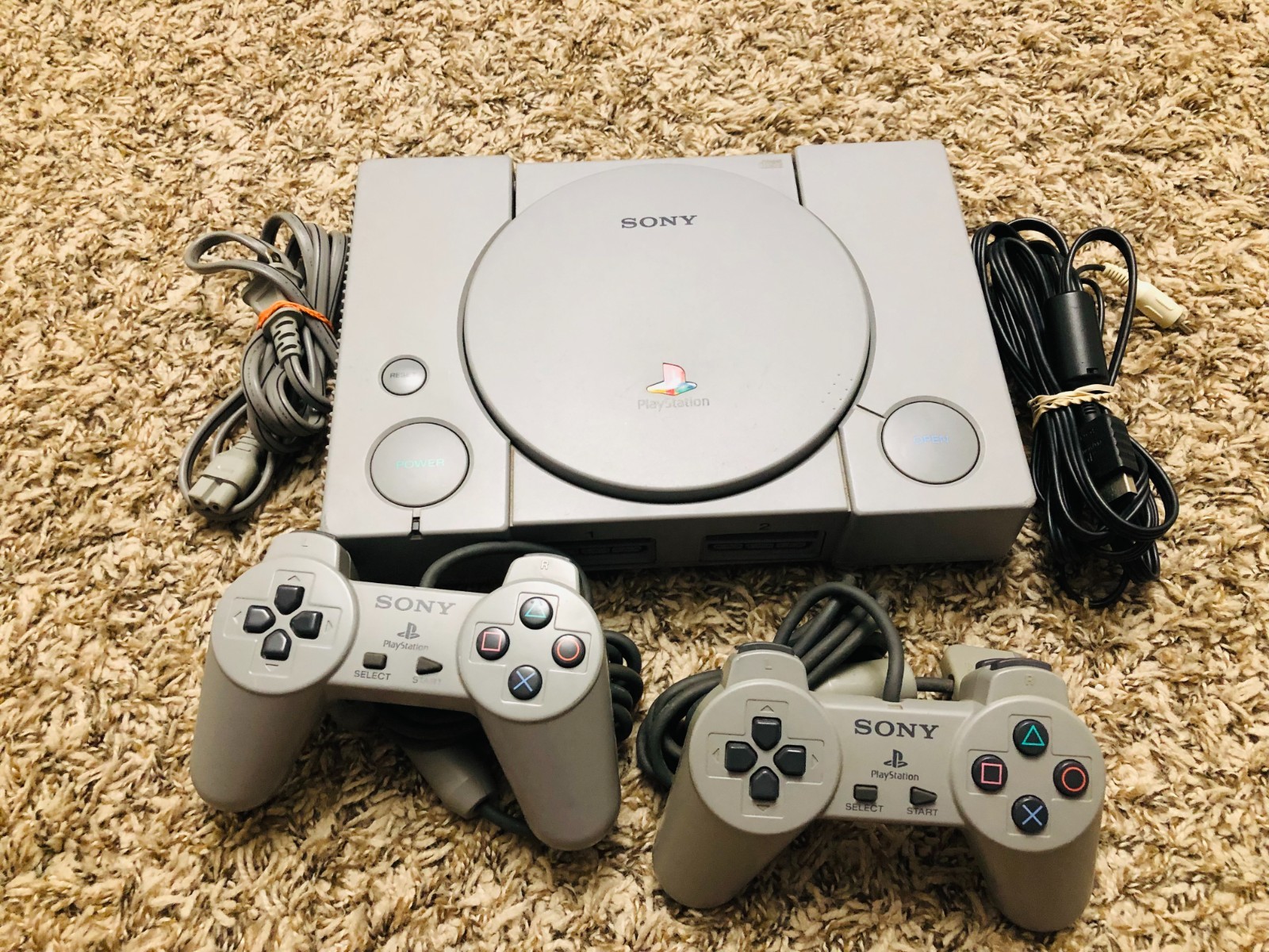 Sony PlayStation 1 Game Console – Gray w/ 2 OEM Controllers, Fully Tested 7