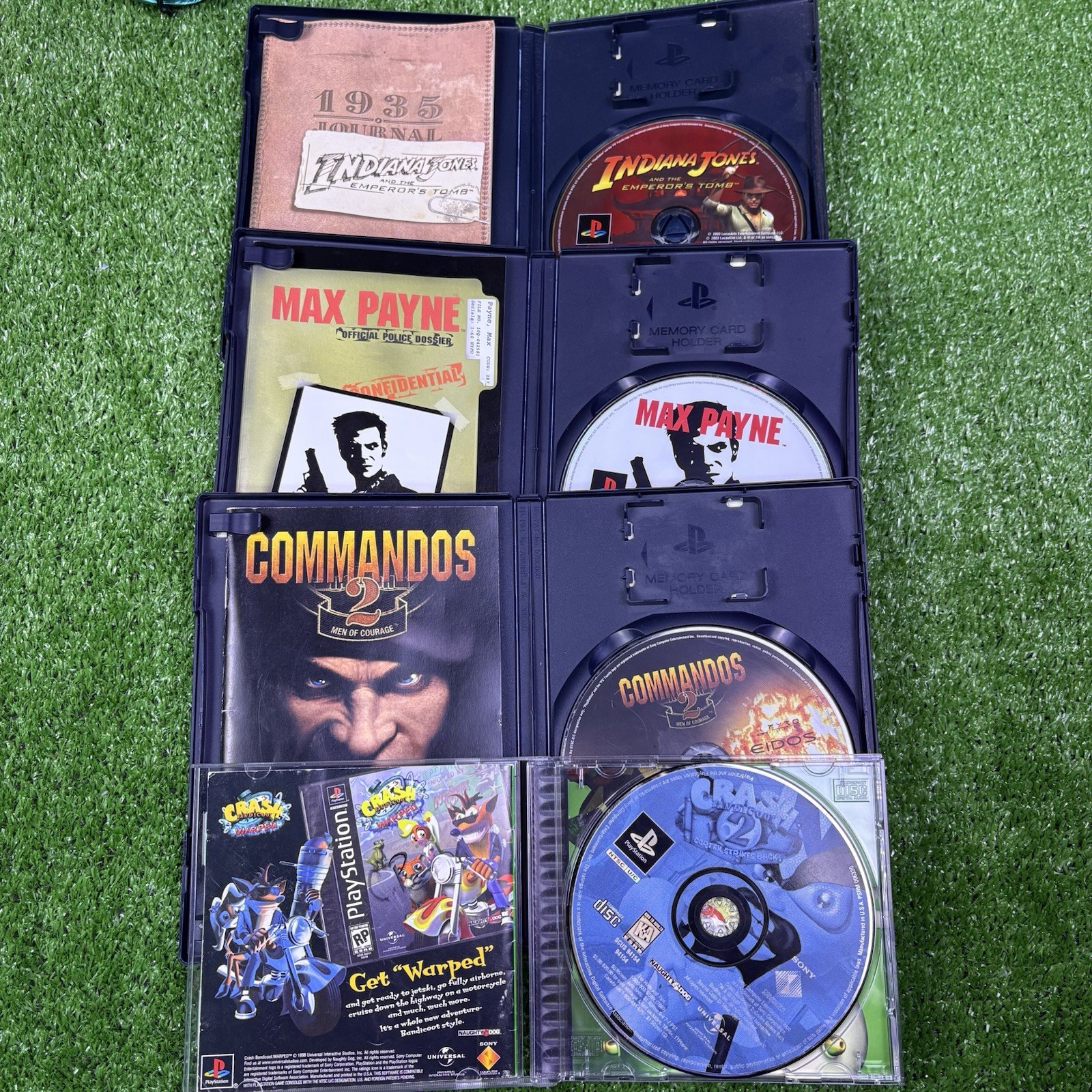 Sony Playstation 2 PS2 Game System Bundle W/ 2 Controllers, 6 Games & Beat Pad