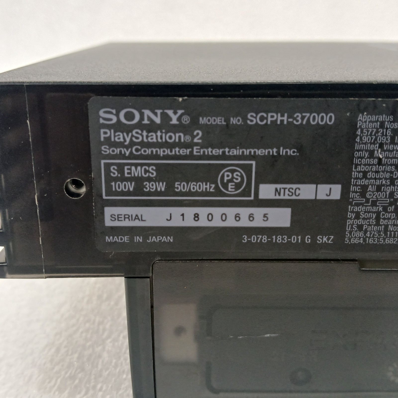 USA Region Fat PS2 Clear Zen Black Console Sony PlayStation 2 SCPH-37000 39001