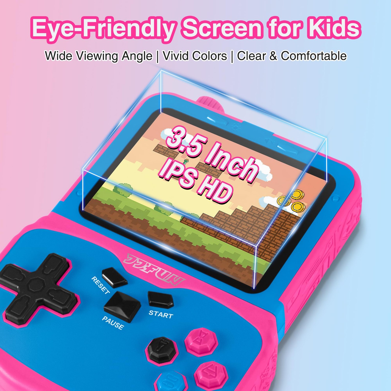 Handheld Game Console for Girls, 220 Retro Games Built-in, 3.5” HD IPS Scree…