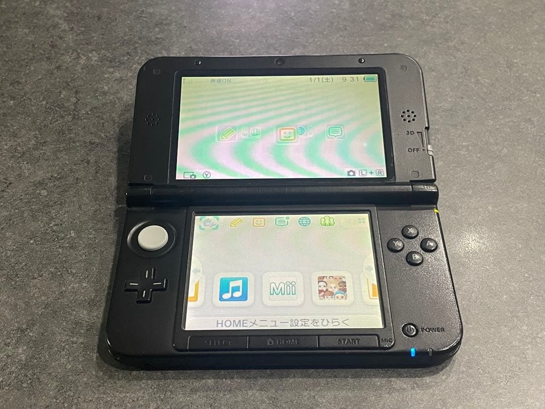 Nintendo 3DS LL XL Silver Black Console SD Card Stylus Tested Working Japan