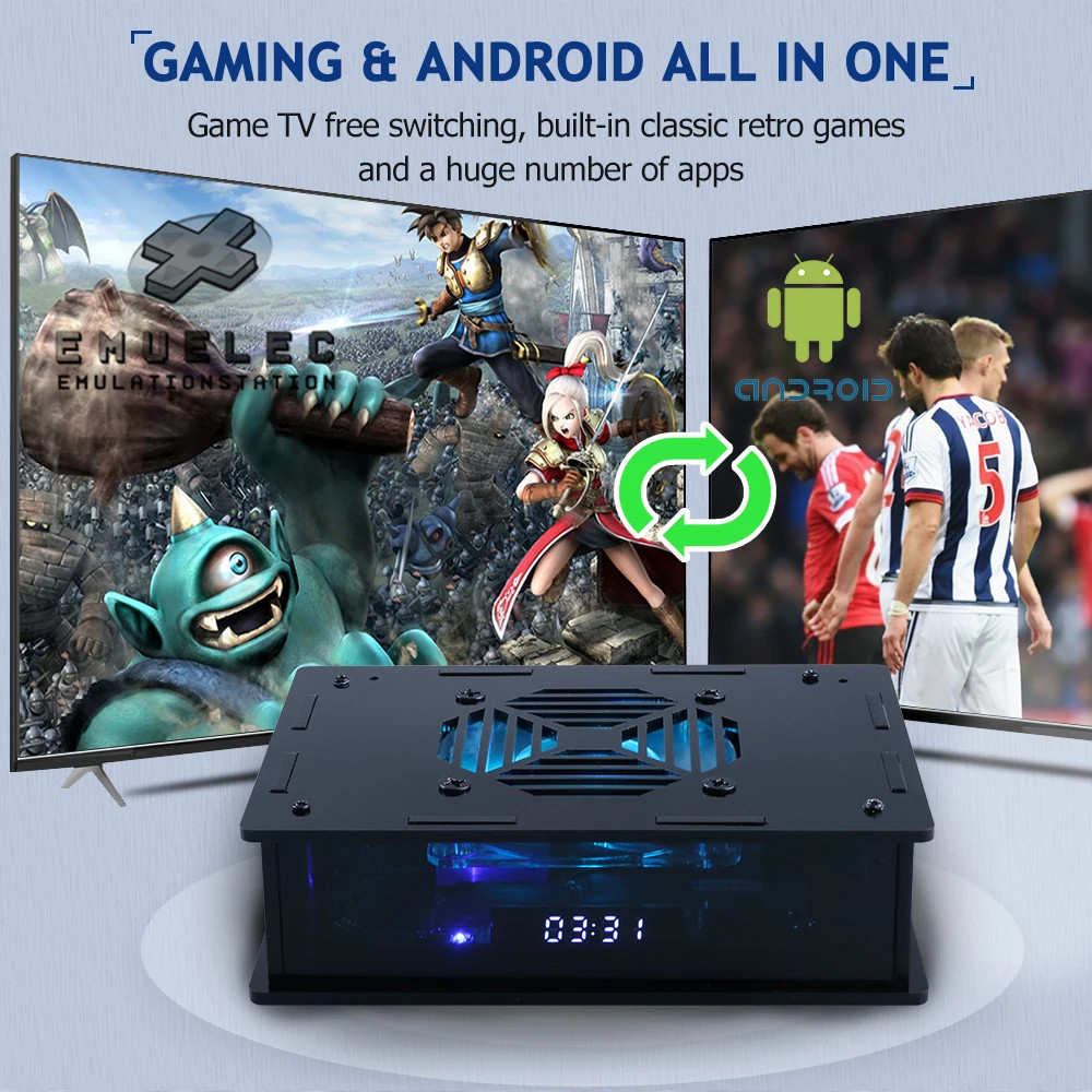 Video Game Console X MAX plus S905X4 Android 11 Emuelec4.6 Dual System for SS/PS