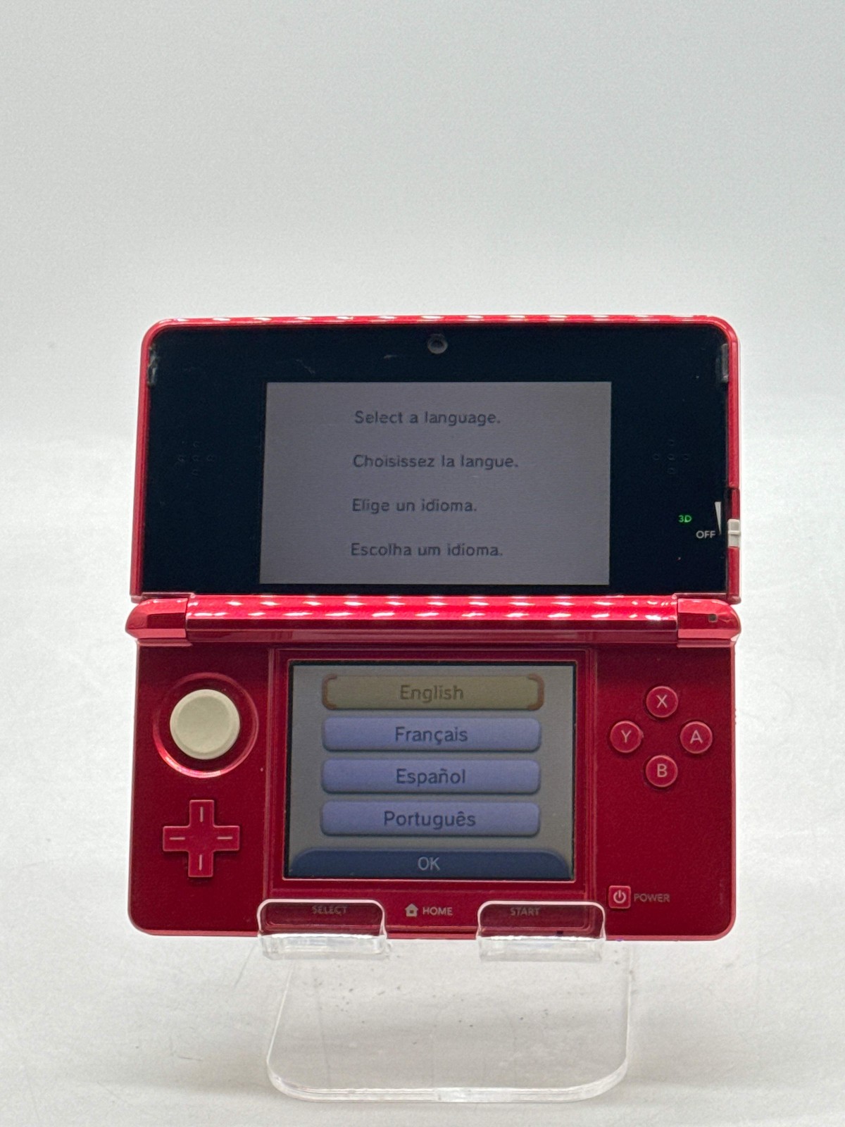 Nintendo 3DS CTR-001 (JPN) Red Video Game Handheld Console