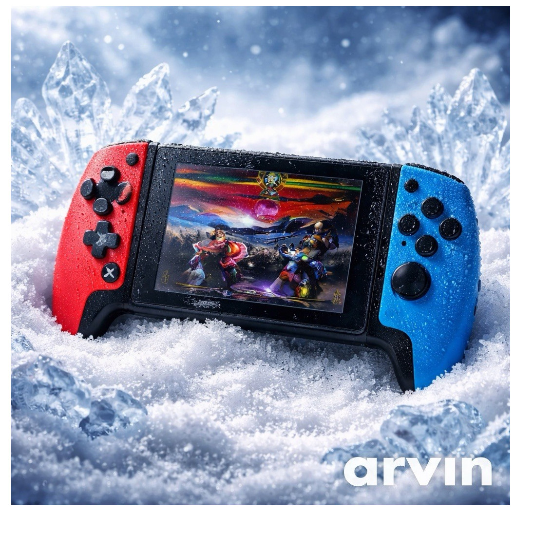 Game Joystick Handheld System Remote Sensing Game Console Red Blue Black