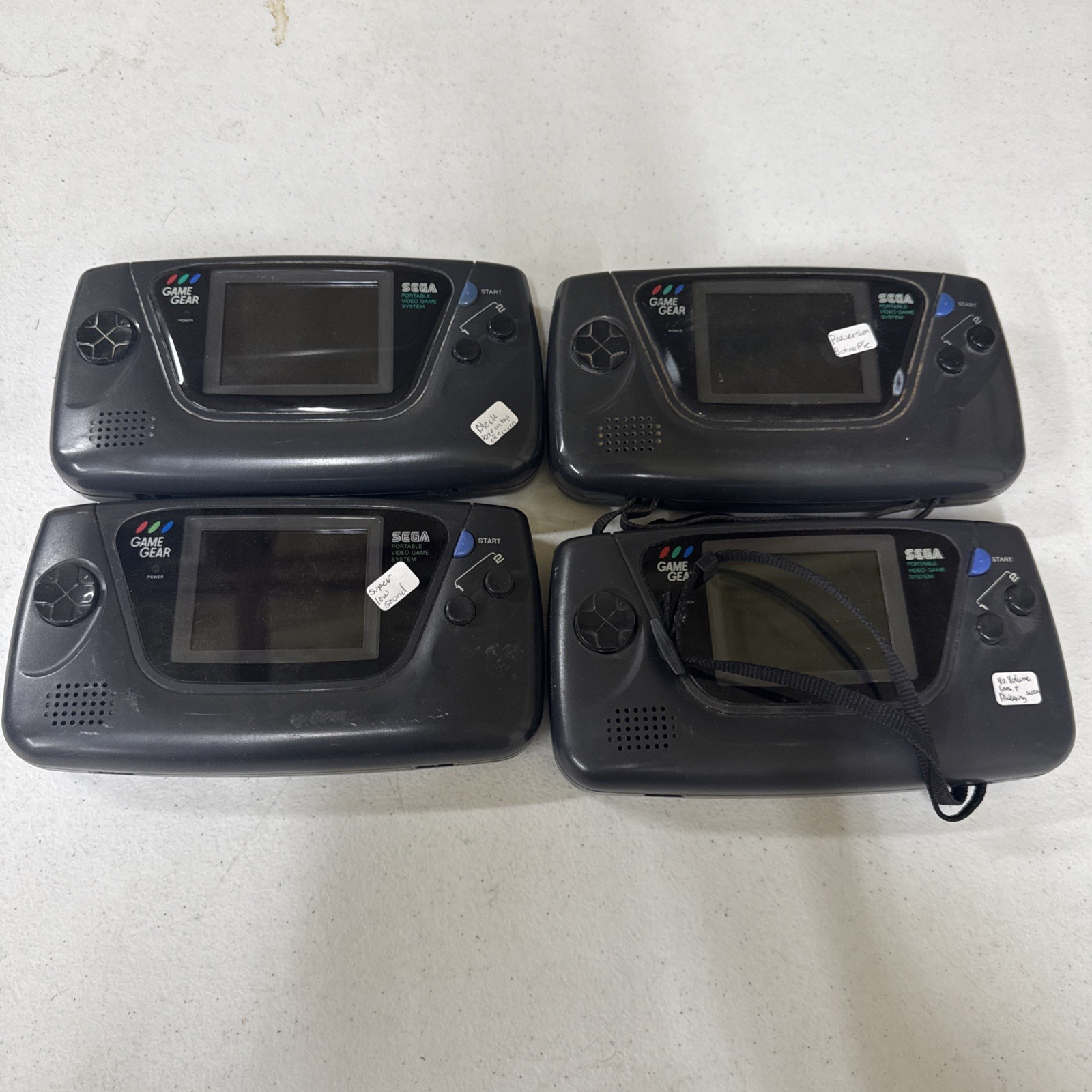 SEGA Game Gear Handheld System – Lot Of 4 Black (For Parts Or Repair)