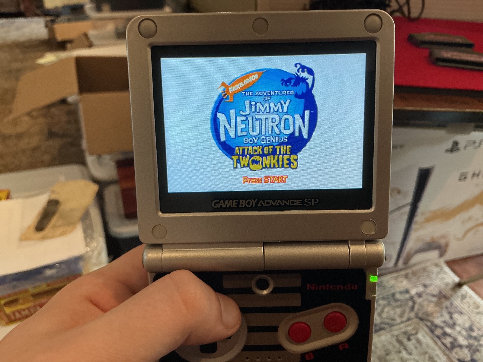 NES GBA SP AGS-101 modded screen with 4 Games (READ DESCRIPTION)