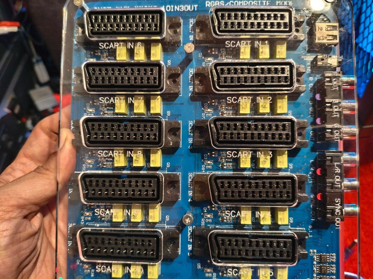 Scart Switch 10 Input 3 Output Automatic Rgb Selector For Retro Game Console JP