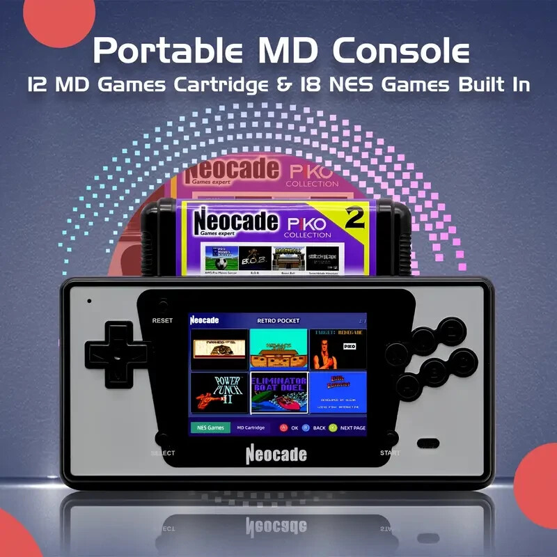 Handheld Sega Genesis Console 16Bit Pocket HDTV Output Mega Drive Game portable