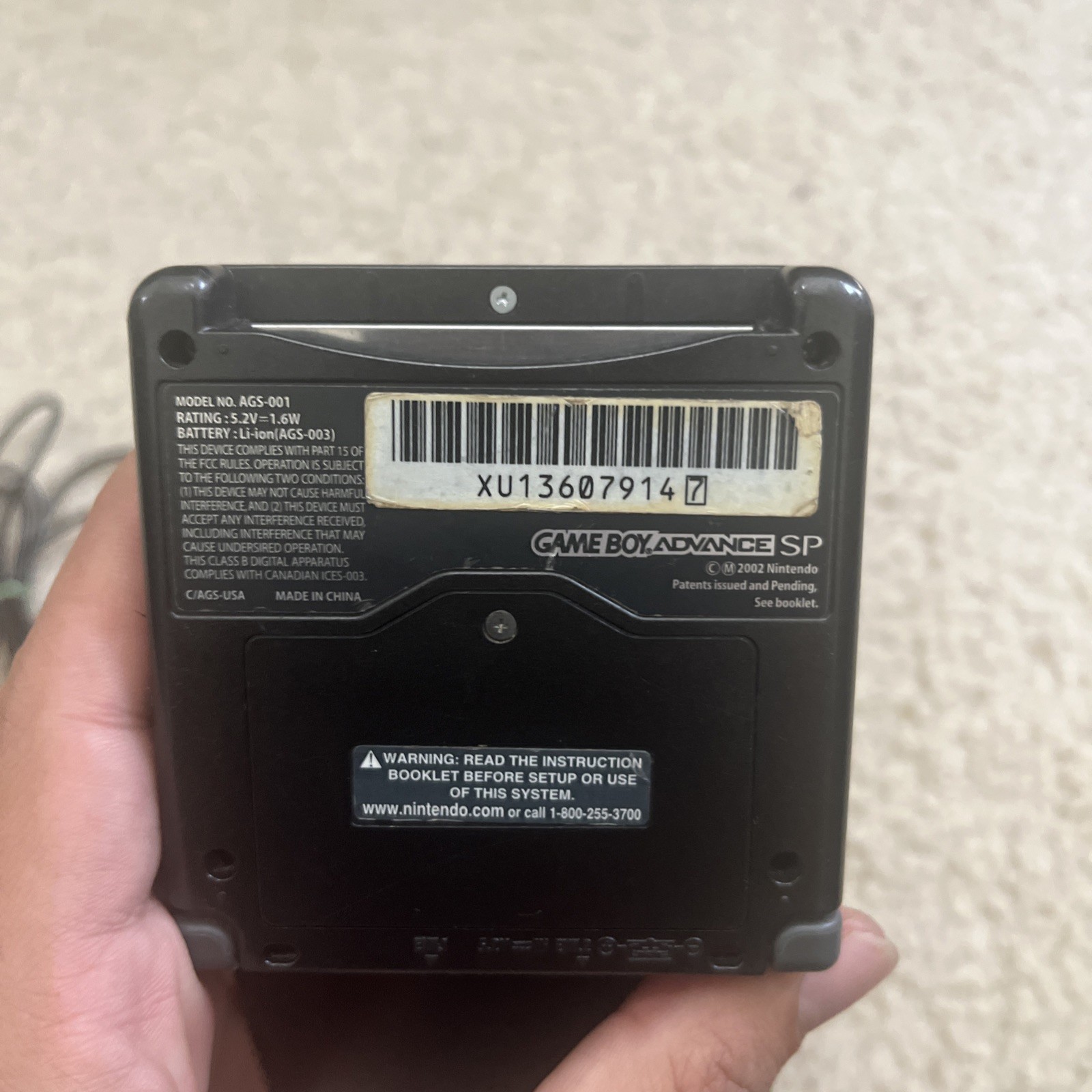 Game Boy Advance SP – Tested, Works + one game and charger