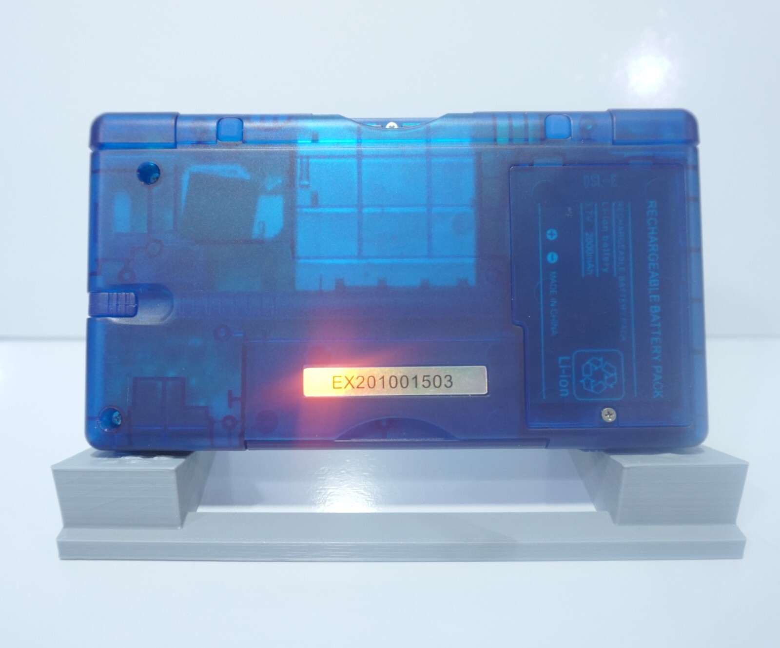Nintendo DS Lite Transparent Clear Deep Ocean Blue Handheld System with Charger