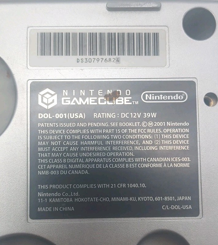 Nintendo GameCube Platinum Console -Controller- Cords Included DOL 001