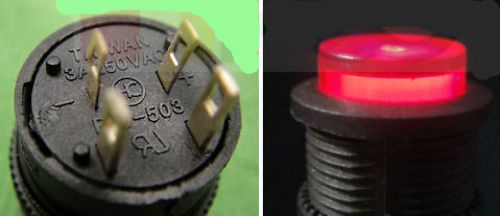 Momentary Red Light 3V Led Off/(On) Push Switch,RM503