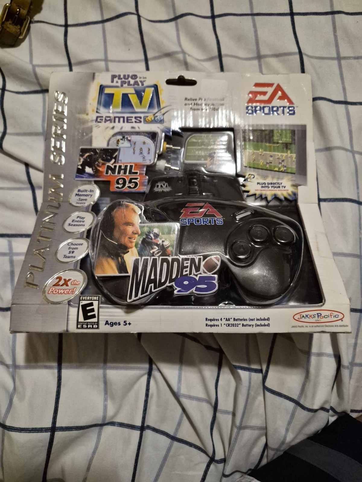 Jakks Pacific Plug It In & Play Microconsole Built-In Madden 95 NHL 95 RCA