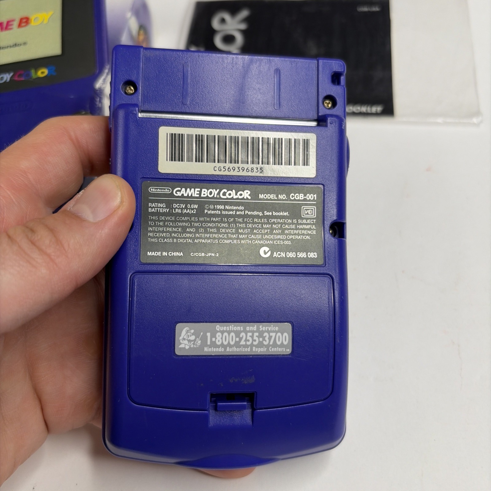 Nintendo OEM GameBoy Color Grape Purple Console In Box CGB-001