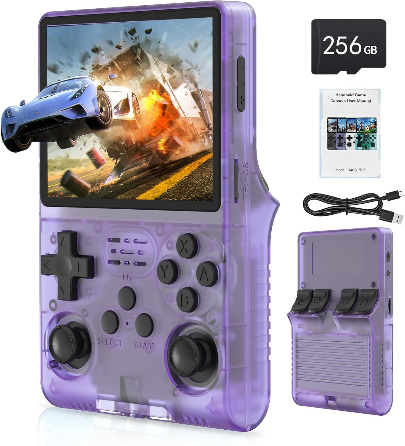 【30000 in 1】 R40S PRO Handheld Game Console 3.5 Inch IPS Screen Mini Retro Conso