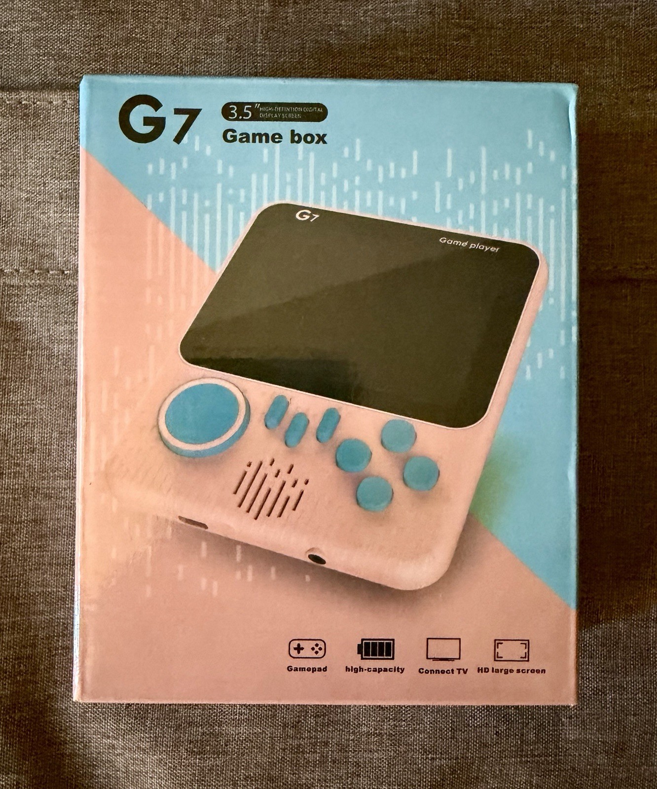 666 Games Box G7 Handheld Game Console 3.5″ Hd Screen Blue Connect Tv